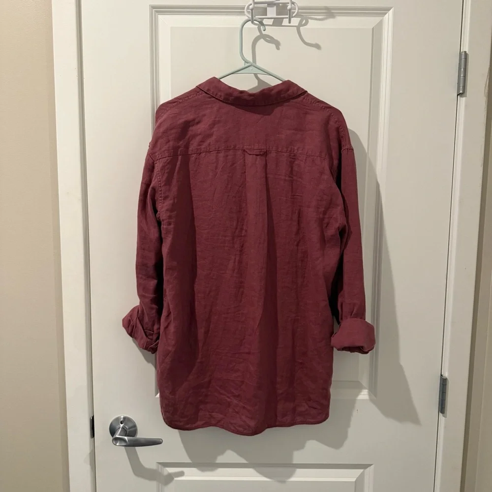 Athleta Linen Button Down Top - Picture 2 of 4